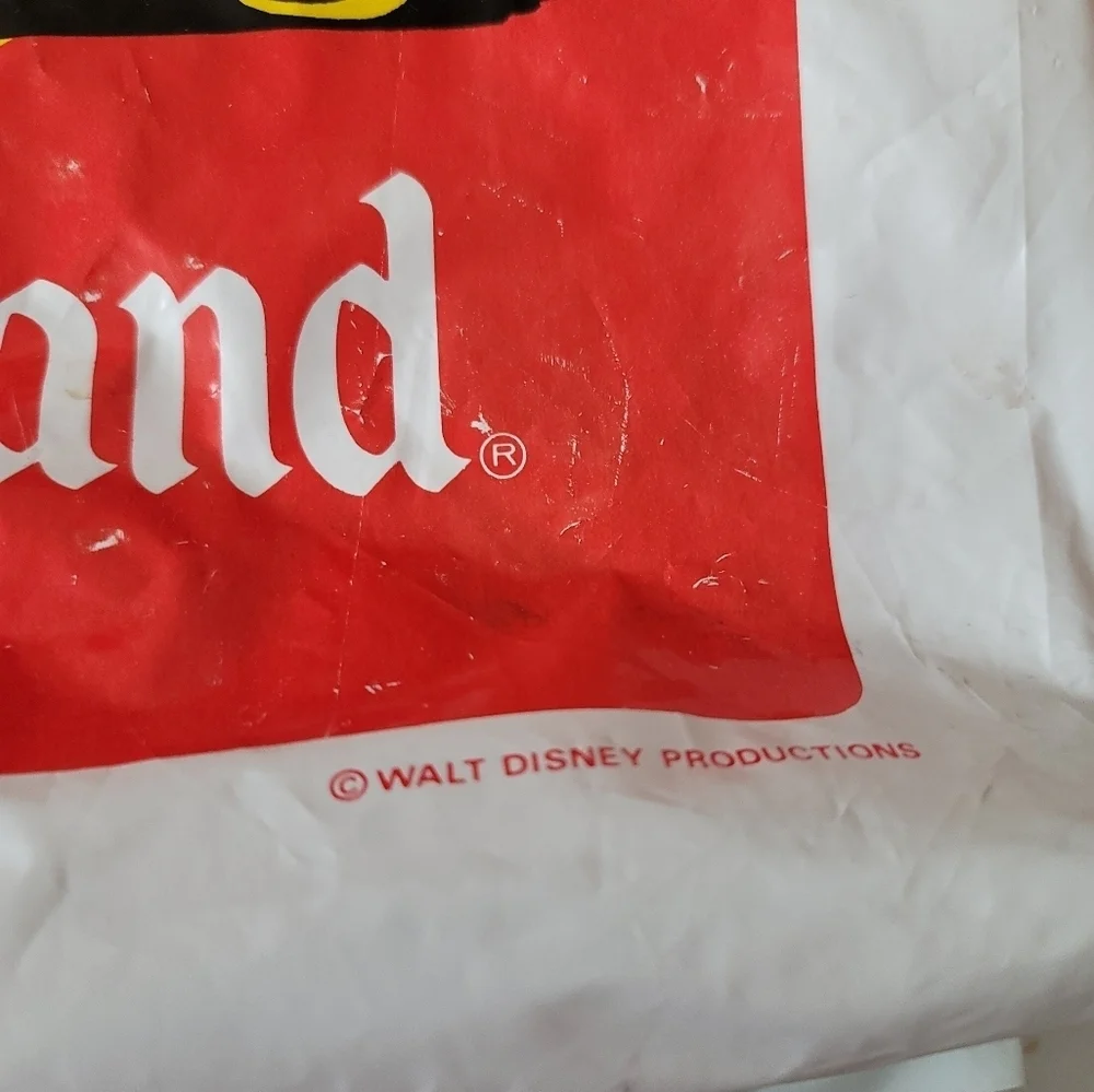 VTG Disneyland Walt Disney Hong‎ Kong Plastic Reusable Shopping Bag Tote
